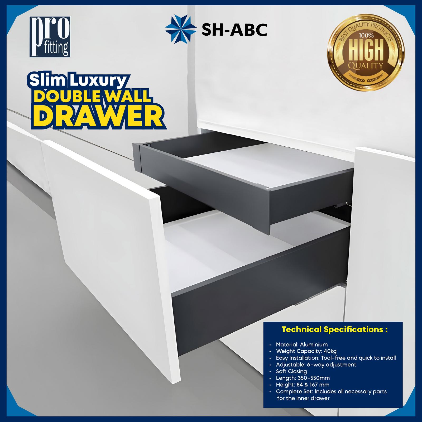 CBZ Box Double Wall Drawer Side Panel Cabinet 600 SH-ABC