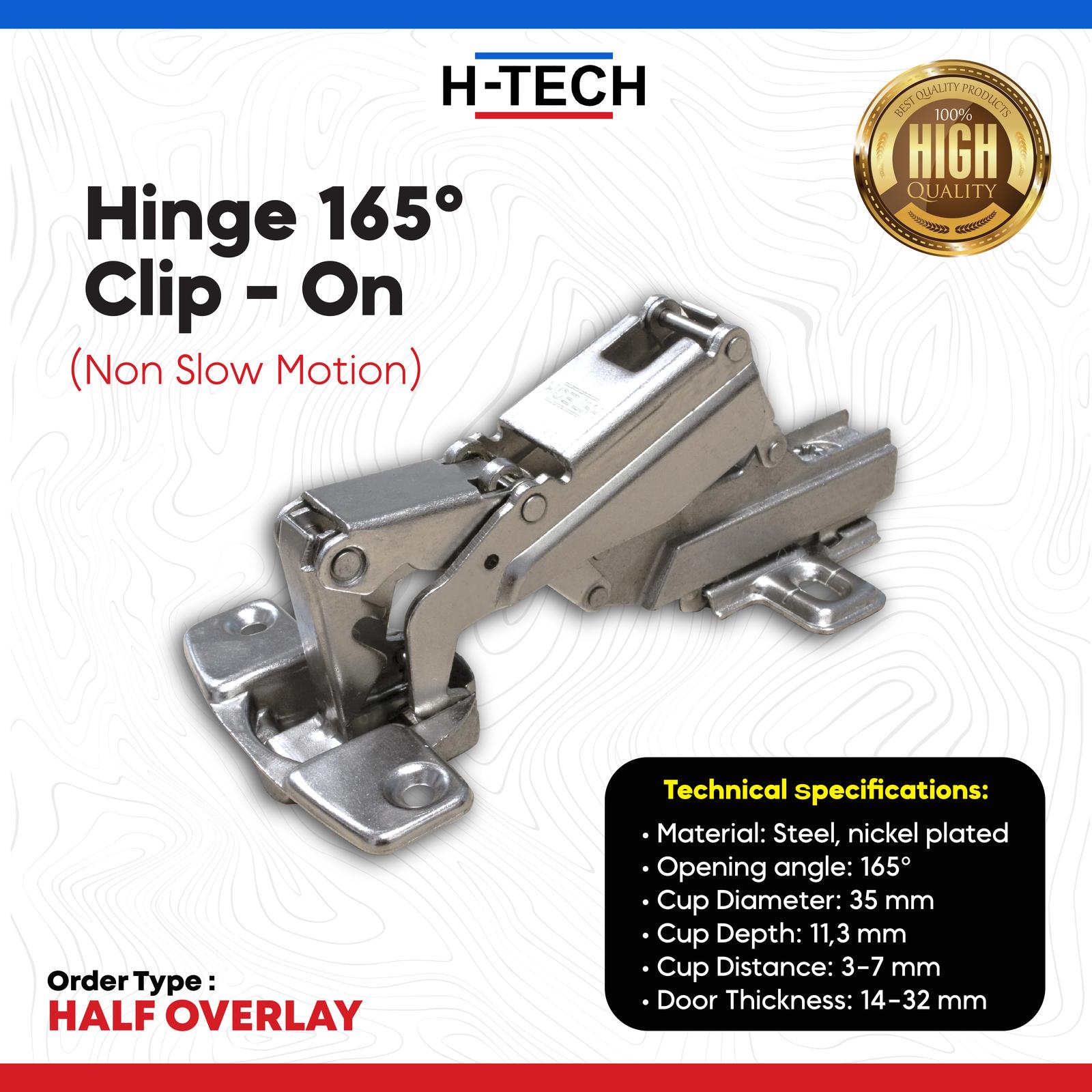 Engsel sendok Buaya 165° Non Slowmotion Cup 35MM H-TECH