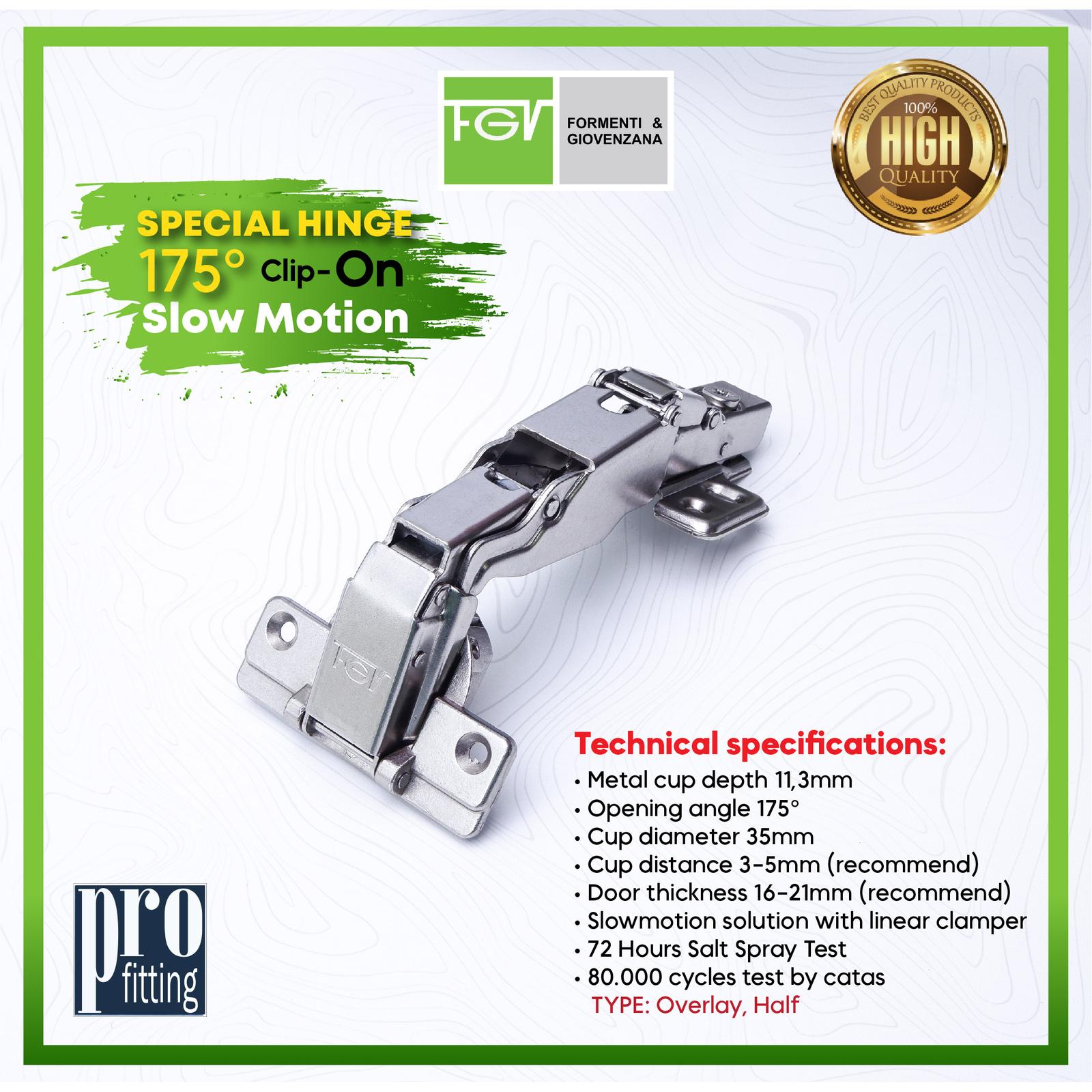 Engsel Sendok Buaya 175 ° Engsel Robot Clip-On Slow Motion
