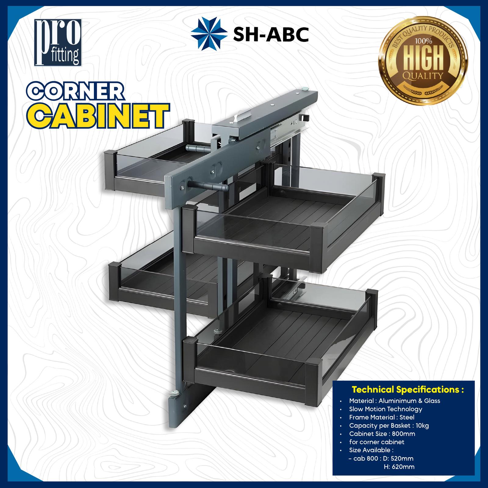 Pull Out Corner Cabinet Basket aluminium kitchen set