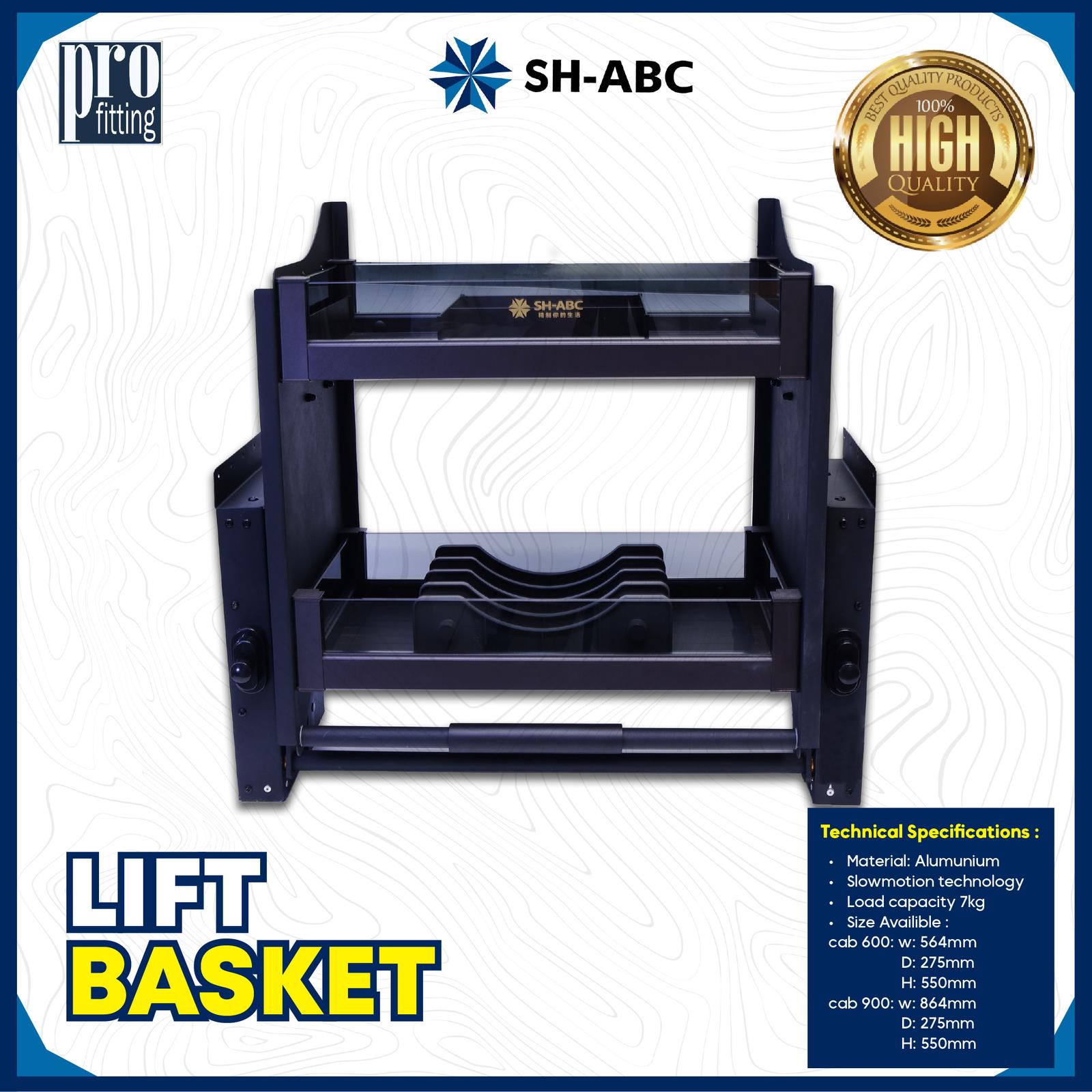 Rak piring tarik Elevator Kitchen set untuk kabinet atas SH-ABC