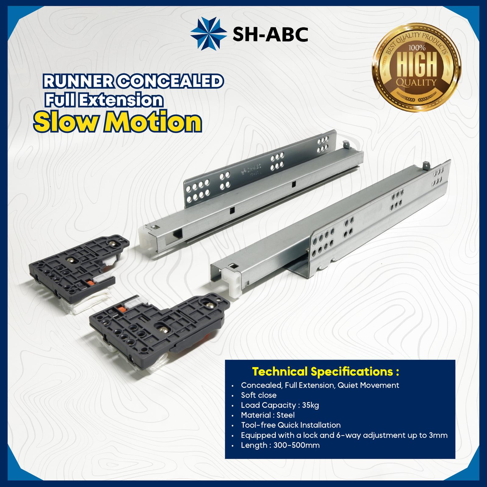 Rel laci EF6W Concealed slides Full Extension Slow Motion SH-ABC