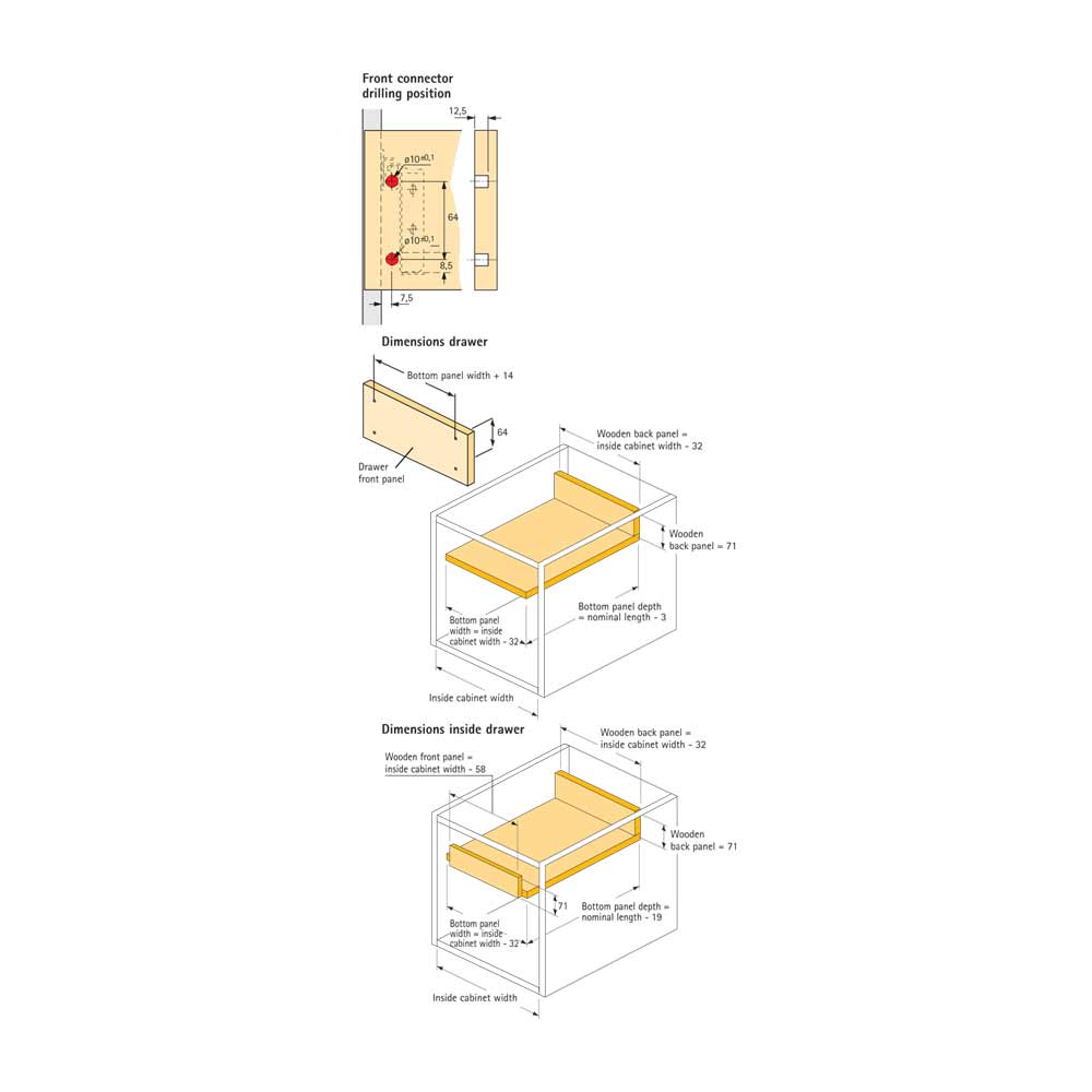 Hettich Multi Tech 86 400 White Part Extension Pro Fitting Sistem